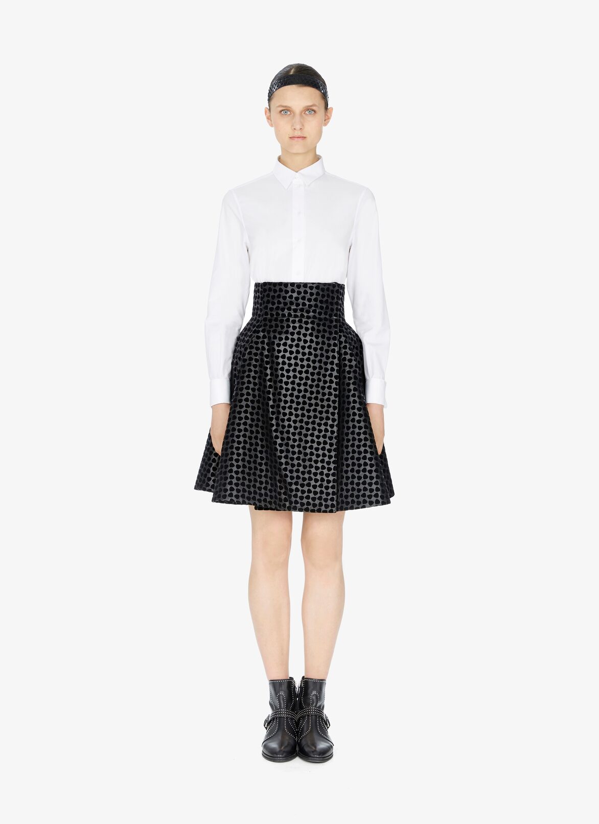 Wrap-Front Lambskin Skirt ALAÏA BLACK WRAP-FRONT LAMBSKIN SKIRT
